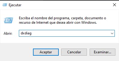 Abrir consola de ejecutar windows 10 - dxdiag